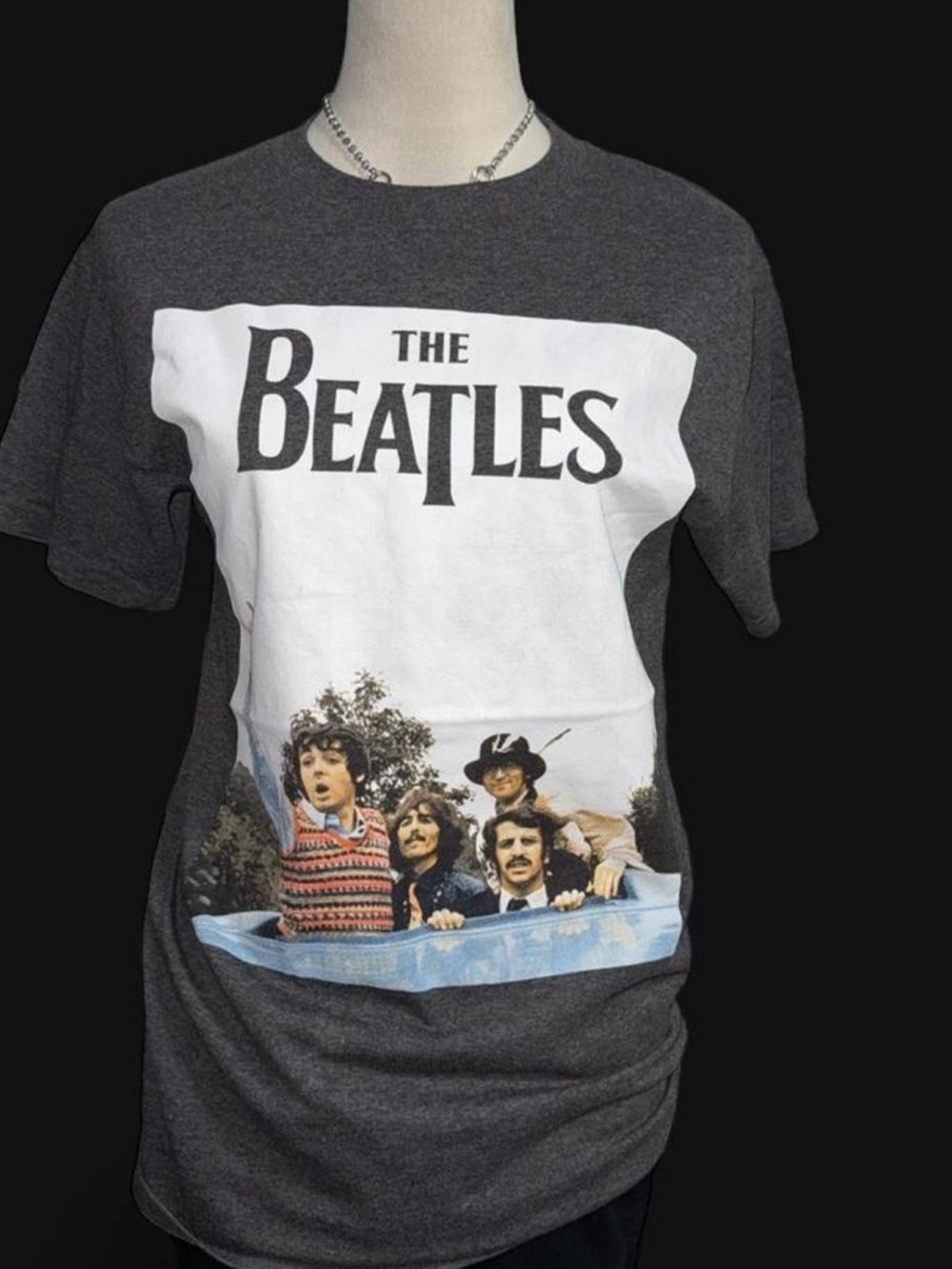 The Beatles Tee Gray with White Logo